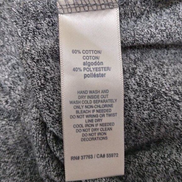 Rafaella | Heathered Gray Rhinestone V-neck Top Tunic | Size M - Picture 5 of 5